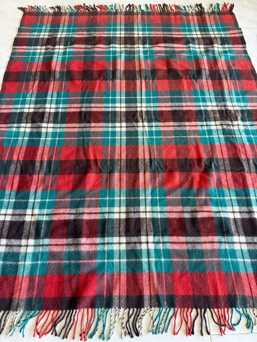 Vintage Ayers Pure Wool Strathcairn Plaid Throw Blanket 60x68” Scottish Tartan